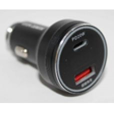 Зарядное устройство USB универсальное с подсветкой BLUE быстрая зарядка,автоматическая защита(4 степени)дисплей с показателем напряжения (вольтметр) (USB1 выход: 5V/3A 9V/2.77A 12V/2.1A Type-C выход:5V/3A 9V/3A 12V/2.7A)вход:DC12V-24V  материал:алюми J009