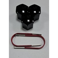 Декоративные колпачки на болты под 17 ключ,цвет чёрный,высота 2,4см (компл.20шт) HEX17(Black)