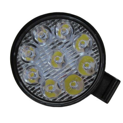 Фара светодиодная дополнительная в алюминиевом корпусе 27W-3030-9SMD круг R102