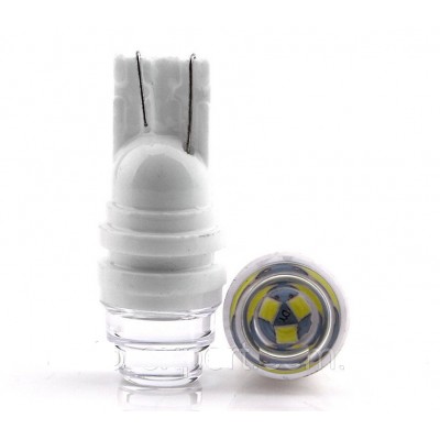 Светодиод T10 3 COB LENS Керамика W 12V 0041