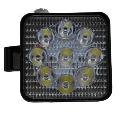 Фара рабочего света в алюминиевом корпусе 27W-3030-9SMD квадрат