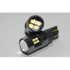 Светодиод T10 16SMD с линзой nonpolar 1,4W 12-24V (алюминиевый корпус) белый Y085