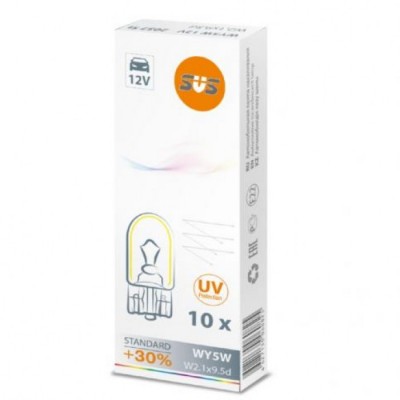 SVS. Лампа накаливания 0200057000 12V WY5W W2.1х9.5d AMBER