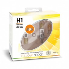 SVS. Комплект галогенных ламп серия Yellow 3000K 12V H1 55W+W5W yellow, комплект 2шт. Ver.2.0 0200093000 
