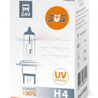 SVS. Лампа галогенная 0200049000 H4 24V 75/70W P43t Standard +30%