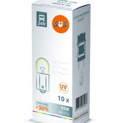 SVS. Лампа накаливания 0200073000 24V R5W 5W BA15s AMBER