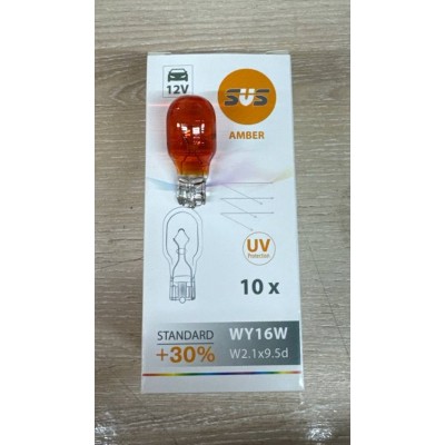 Лампа накаливания SVS 12V WY16W W2.1х9.5d AMBER 2148