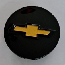 Chevrolet (d-58mm) Колпачок на ступицу литого диска с логотипом (Чёрный) 01379