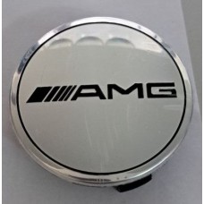 Mercedes AMG (d-75mm) Колпачок на ступицу литого диска с логотипом (Серебро) (75/70/16) 01407