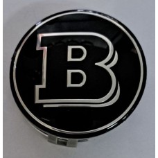 Mercedes BRABUS (d-75mm) Колпачок на ступицу литого диска с логотипом (Чёрный) (75/70/16) 01409