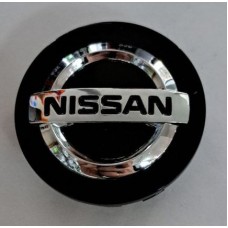 NISSAN (d-54mm) Колпачок на ступицу литого диска с логотипом (Чёрный-Хром) (54x49x12) 01424