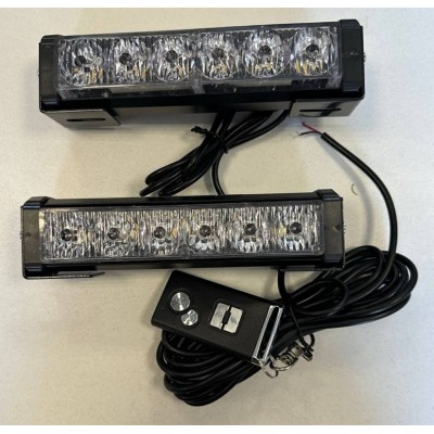 Стробоскоп (комплект) 12V-24V 6SMD 36W белый/жёлтый-жёлтый (30 режимов работы) 600009